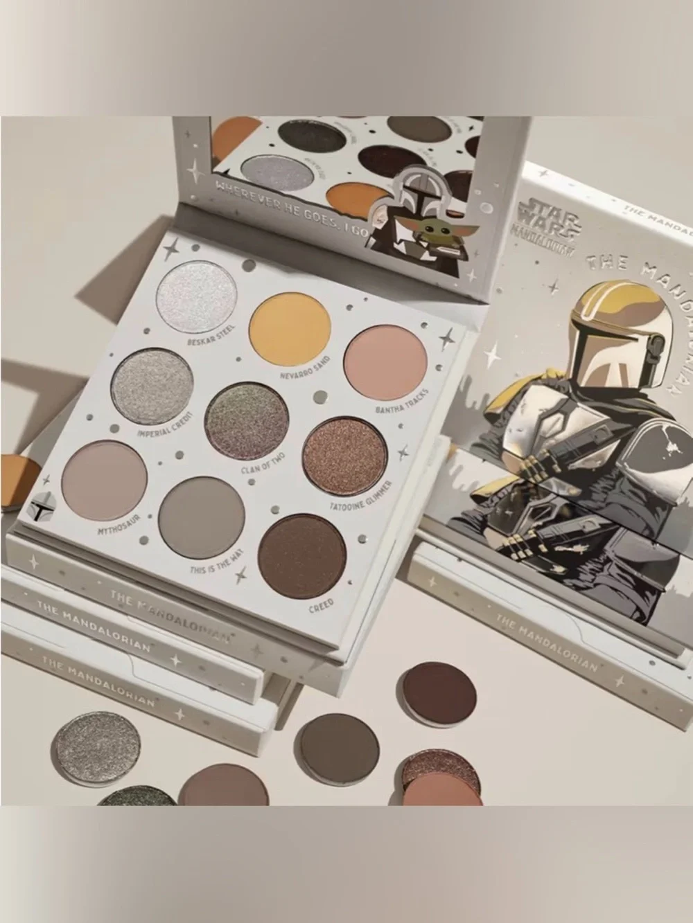 🩶💚🤍💛NIB~ Colourpop The Mandalorian 9 Shade Eyeshadow Palette~Retail $39.78 🩶💚🤍💛